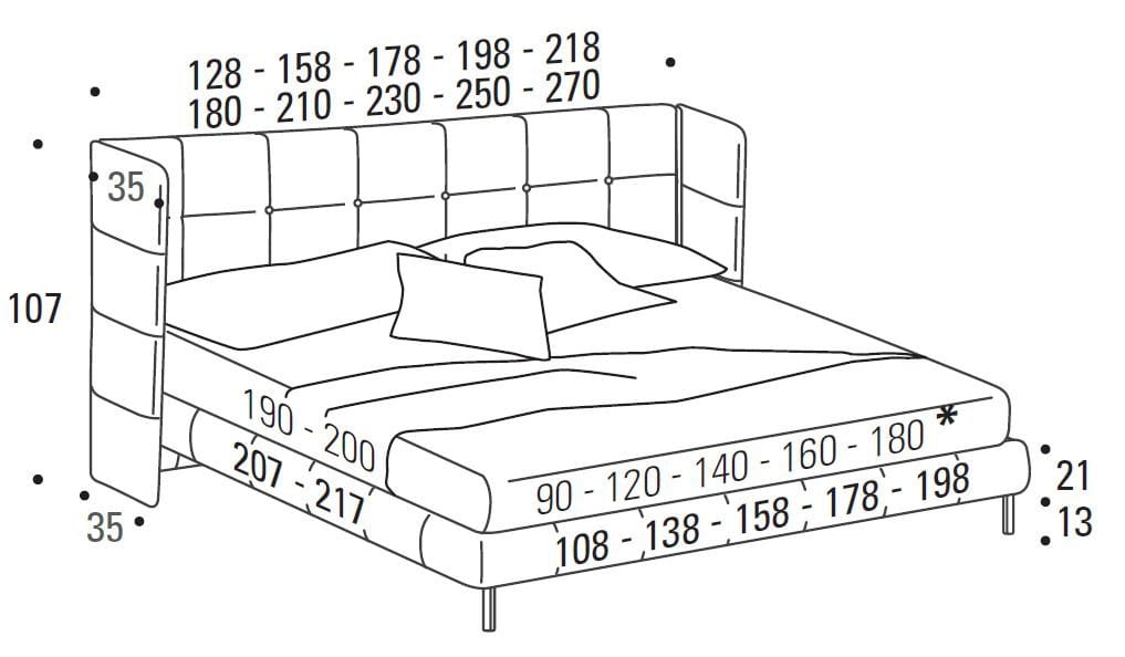 Двуспальная кровать для хранения ткани с капитонным изголовьем Felis Bedstories ARCH-00083536 - Вид №4