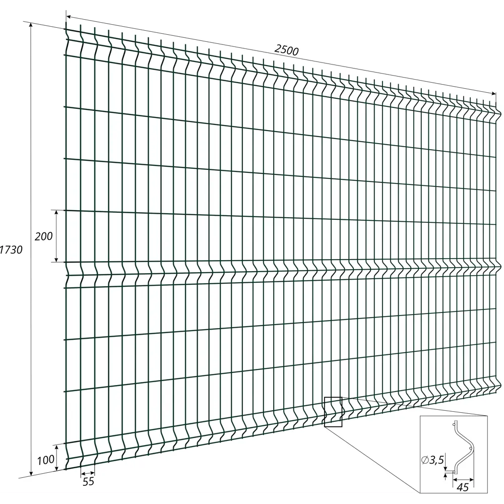 Grand Line 3D-панель Light для стильного забора 1.73x2.5 м 17597481 STLM-0008408 - Вид №5