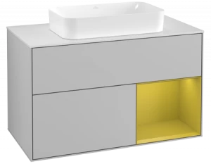 Villeroy&Boch Тумба под раковину Прямоугольная версия F251HEGJ Finion Light Grey Matt Lacquer