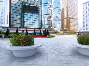 Реконструированный каменный круглый плантатор