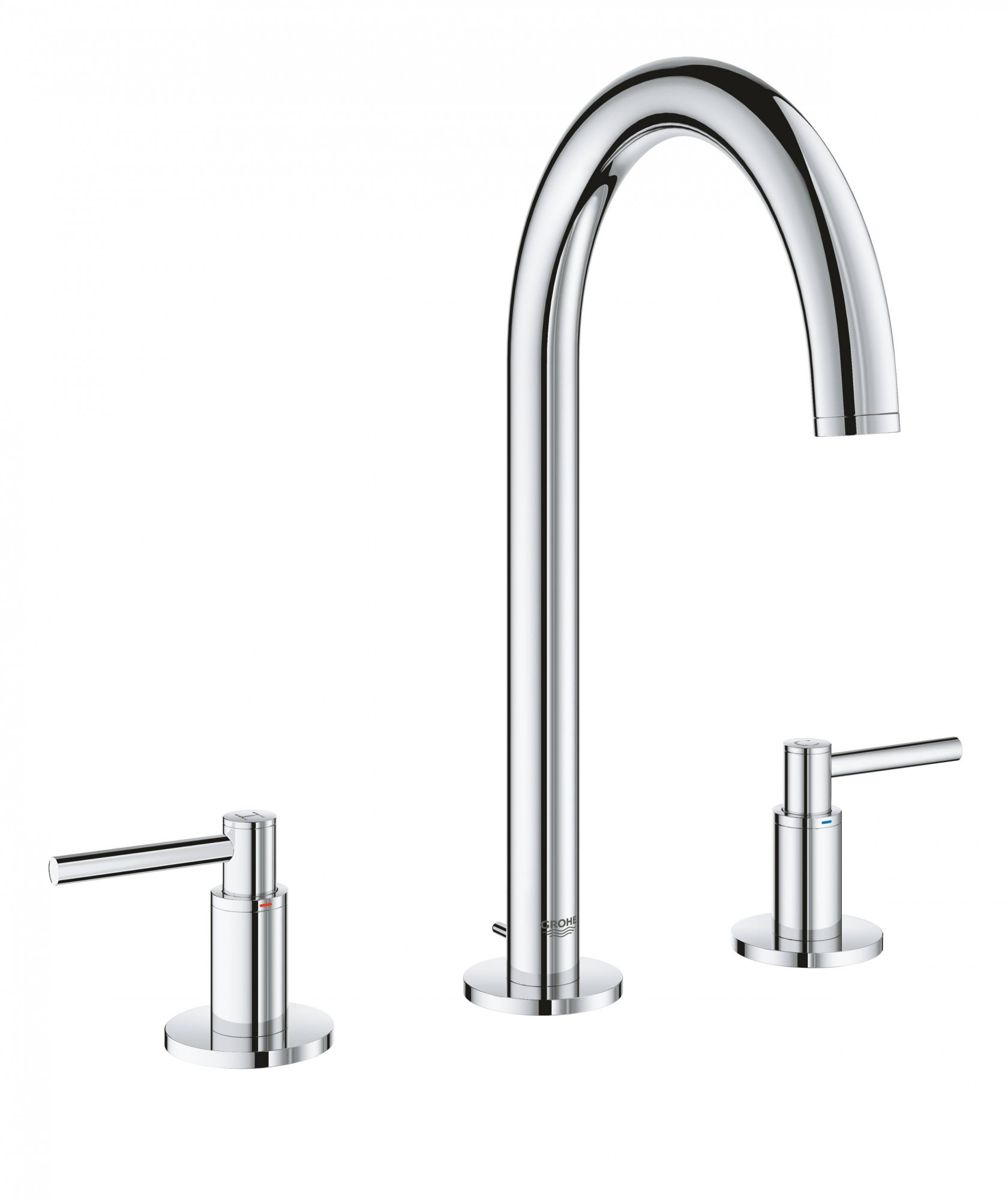 Смеситель GROHE Atrio New двухвентильный для раковины на 3 отверстия, монтаж на бортик, хром (20009003)