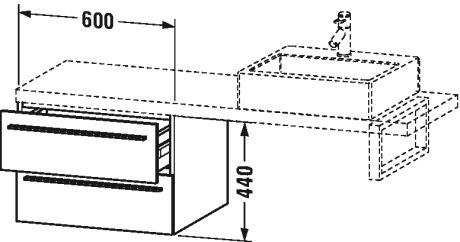 XL543808585 Шкафчик для консоли X-Large #XL5438 600 x 548 мм Белый глянцевый лак Duravit - Вид №1