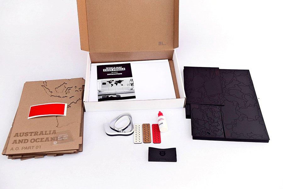 Пазл черный 100х60 см «Карта мира» New MIMI  00-3947682 Черный  - Вид №9