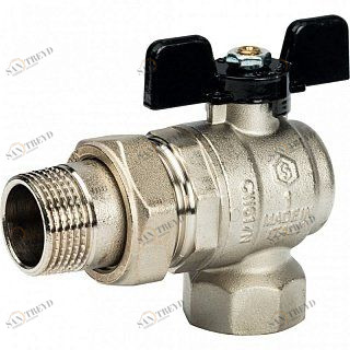 Кран шаровый STOUT ВН 1" угловой с американкой SVB0008000025