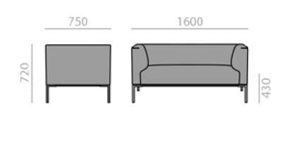 2-местный тканевый диван Andreu World реглан ARCH-00068247 - Вид №3