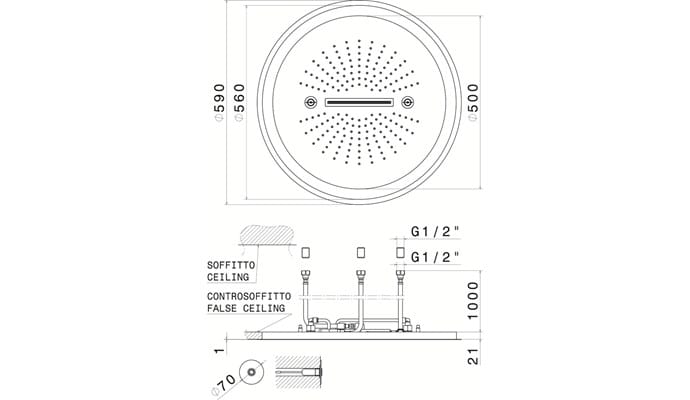 3 струи из нержавеющей стали светодиодные насадки для душа с освещением Newform насадки для душа с хромотерапией ARCH-00060234 - Вид №2