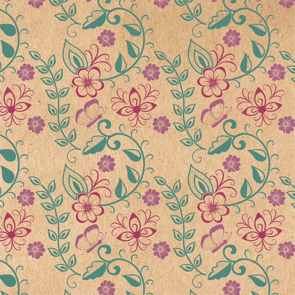 Бумага упаковочная крафт «Цветы» 50х70/2 листа Симфония STLM-2046266