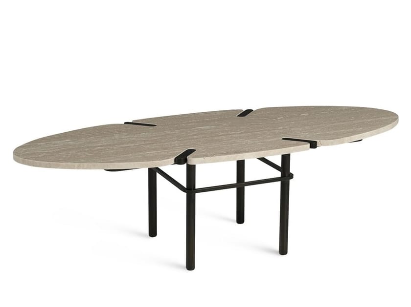 Мраморный овальный журнальный столик ROCHE BOBOIS PASEO ARCH-00098725