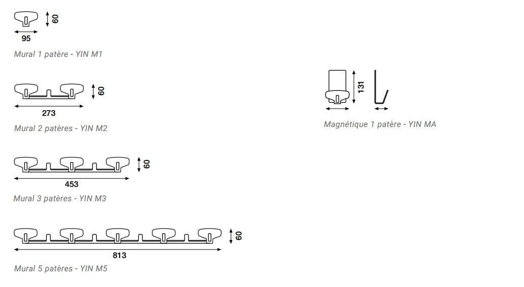 Стальная настенная вешалка с порошковым покрытием Manade Инь ARCH-00008412 - Вид №3