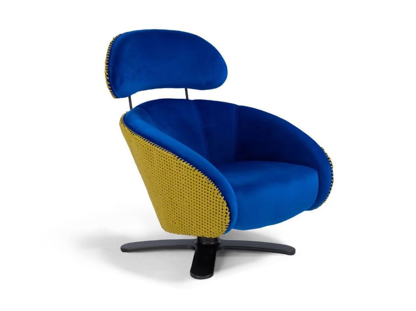 Вращающееся кресло из ткани и ткани Egoitaliano Coconut ARCH-00035890