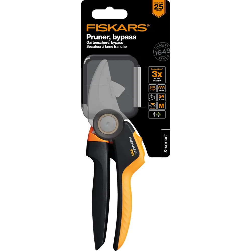 Секатор плоскостной Fiskars Xseries Powergear M P921 ø25 мм STLM-2014251 - Вид №1