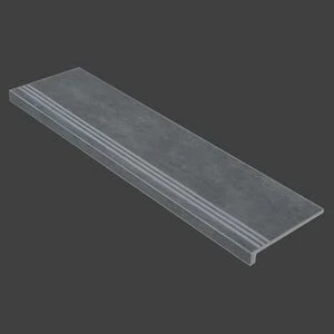 Граните Стоун Цемент ступень темно-серый структурированная 1200x320