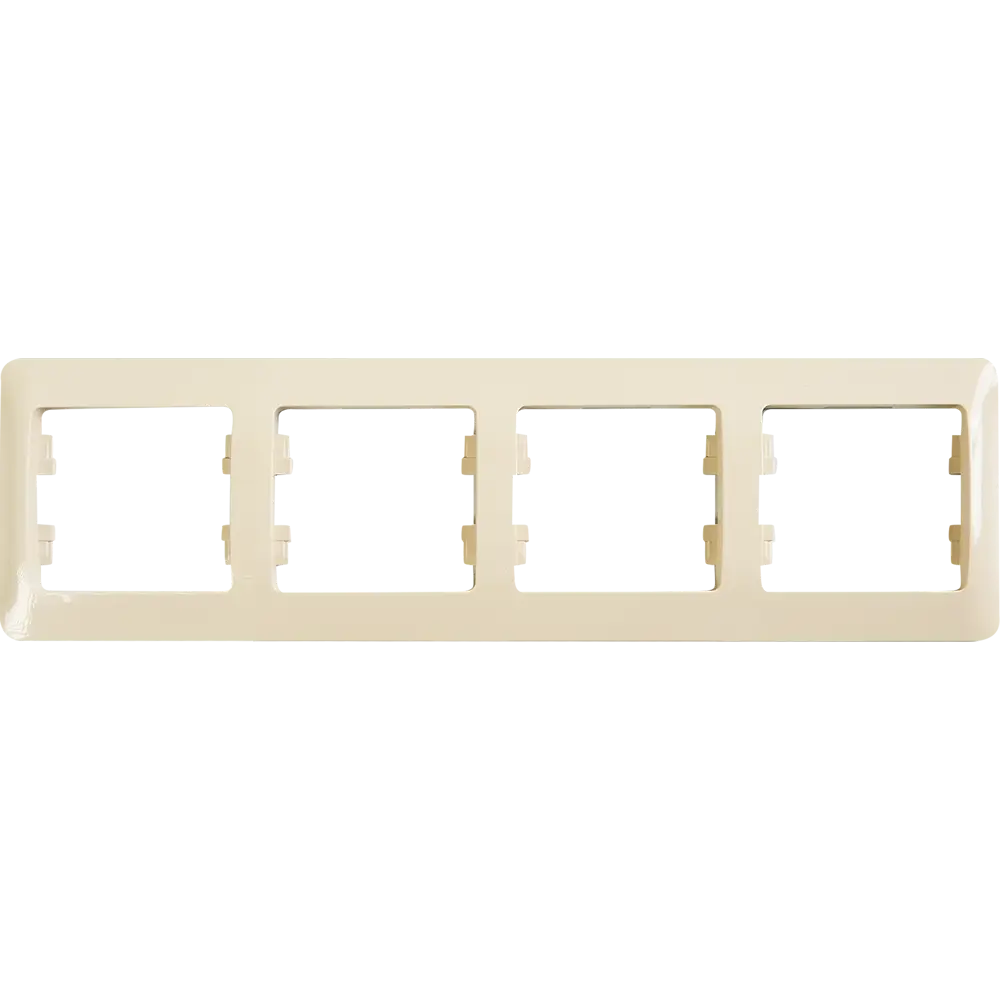 Рамка Schneider Electric Glossa на 4 модуля в бежевом исполнении 86710232 STLM-0070835