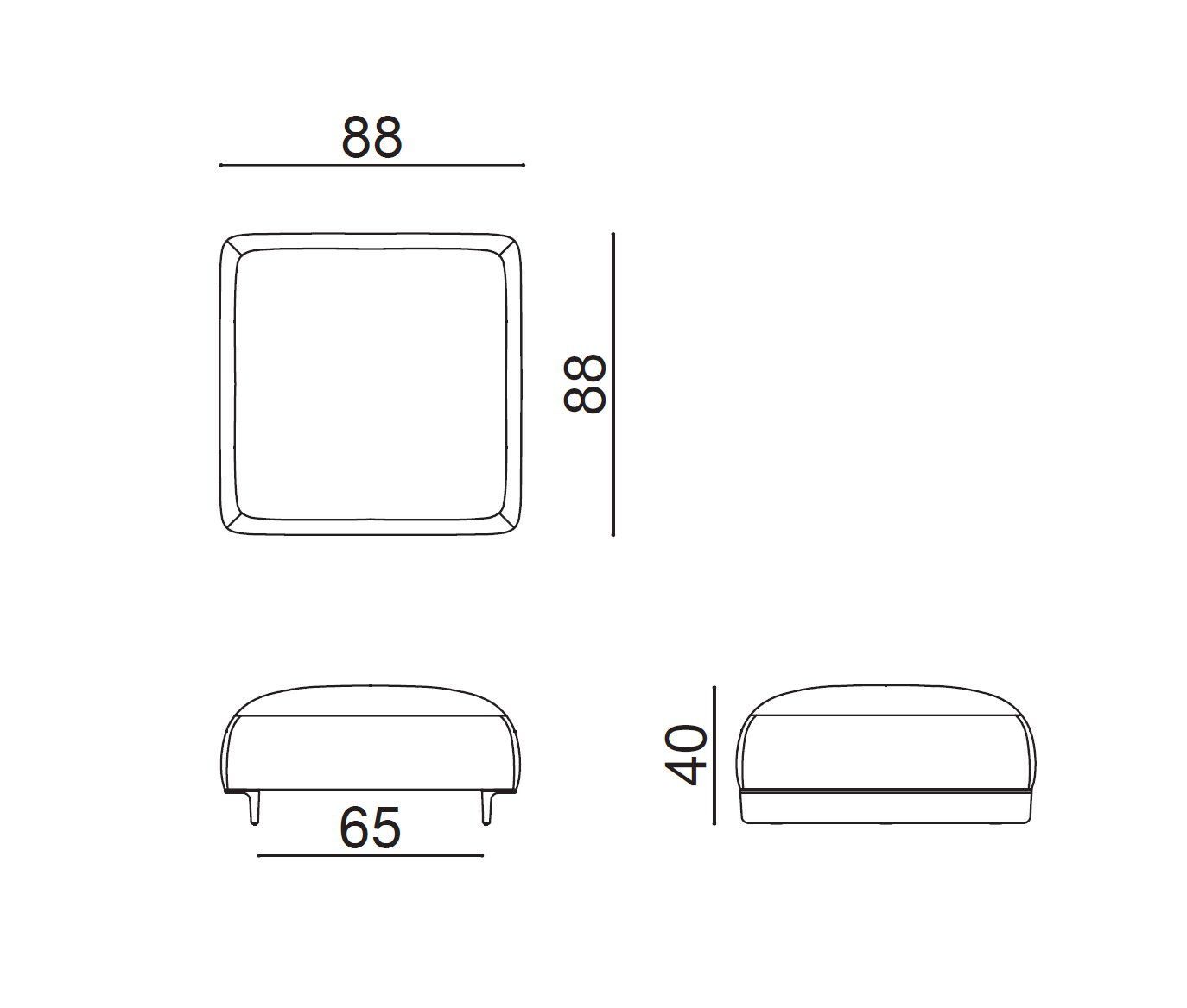 Модульный квадратный пуф из ткани Arper Ralik ARCH-00048220 - Вид №7