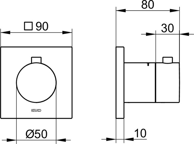 59553030002 Смеситель с термостатом для встройки DN 15 KEUCO IXMO - Вид №8