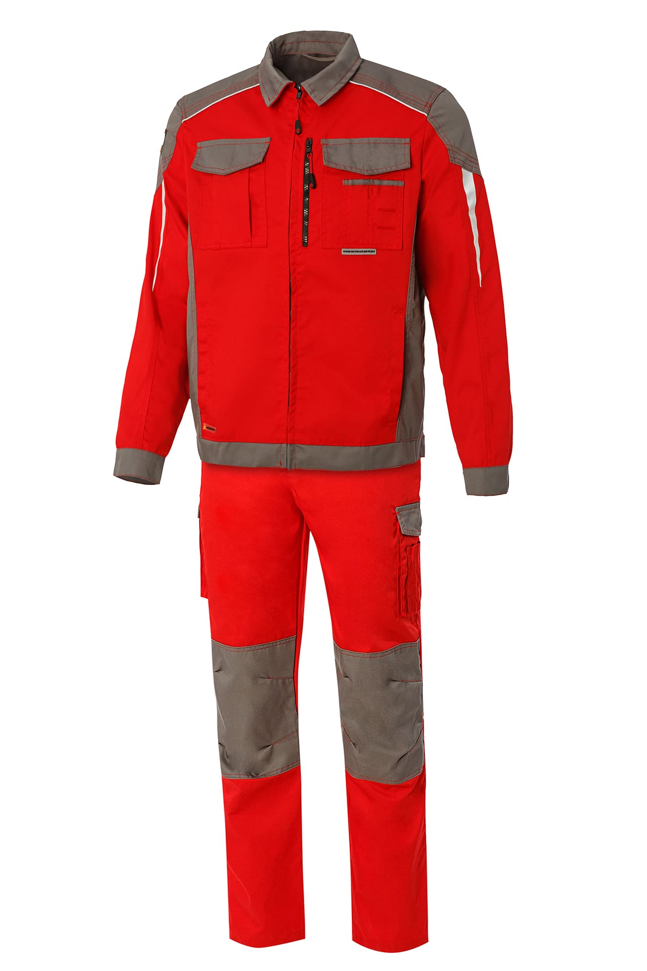 64639 Костюм  NEW 2 красный с серым STATUS  Летняя спецодежда  размер 44-46/170-176 