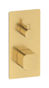 Прогрессивный настенный смеситель для душа на 2 потребителя. WE ARE IB eo310os_1 Brushed Gold Elio