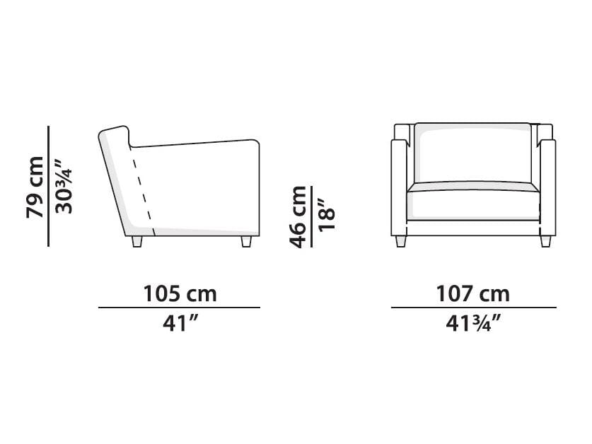 Кожаное кресло с подлокотниками Baxter Bergère Longe ARCH-00076526 - Вид №3
