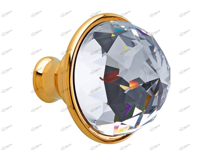 0Z5741.B00.62 Ручка для шкафа диаметром 34 мм с кристаллами сваровски Сатин никель Mestre 