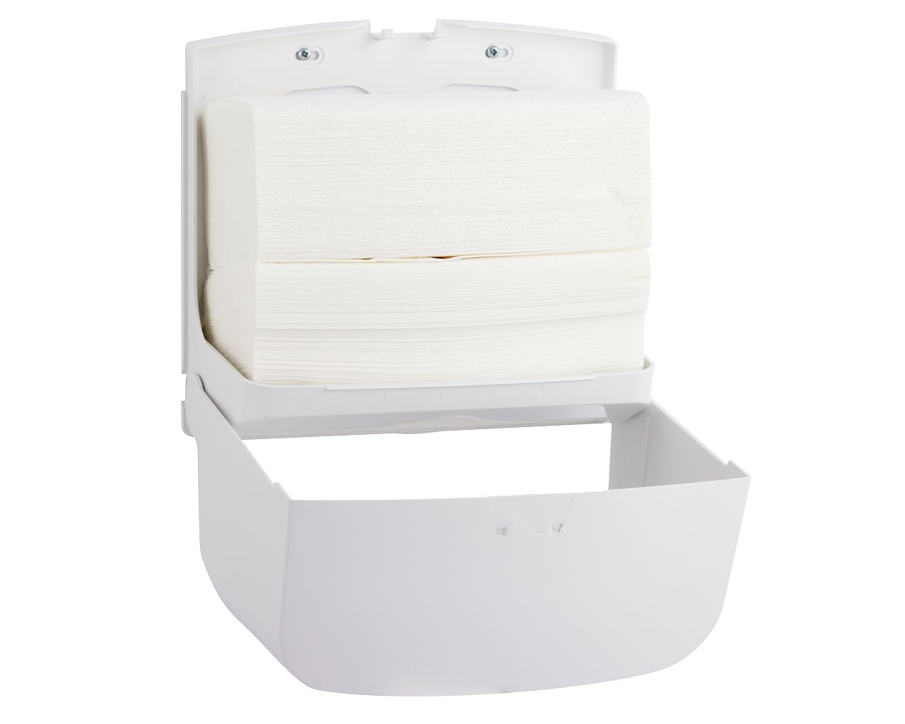 ATN201 Контейнер для одинарных бумажных полотенец TOP MINI, АБС-пластик, белый, синее окошко Merida  - Вид №3