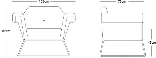 Liqui Contracts Стул из ткани с подлокотниками Hove club sun-id-1478931 - Вид №4