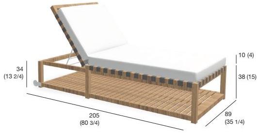 RODA Садовая кушетка из тика на колесиках Network sun-id-1363939 - Вид №6