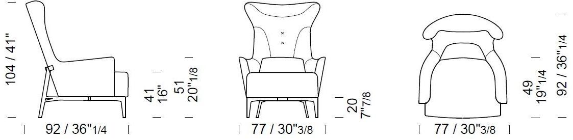 Borzalino Кресло Bergere из бархата sun-id-1433580 - Вид №1