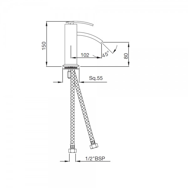 XQU-GLD-43011B Смеситель для раковины Artize Xquisite Чистое золото  - Вид №1