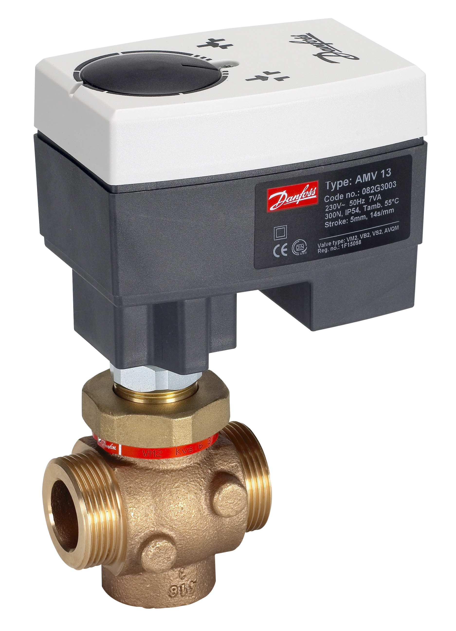 Danfoss Редукторные электроприводы с трехпозиционным управлением AMV 435 Эл.привод имп., 230В пер. тока 082H0163  - Вид №19