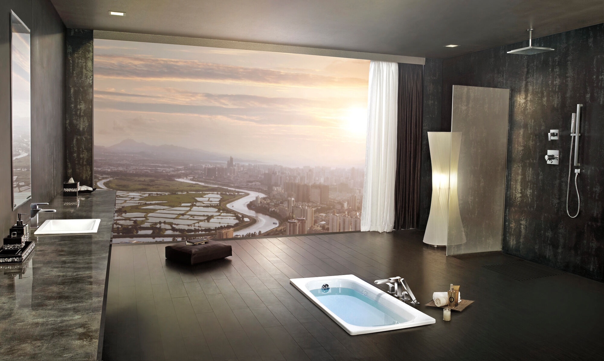 Канальная римская ванна с ручным душем Delta Faucet Ara T4768-SS - Вид №4