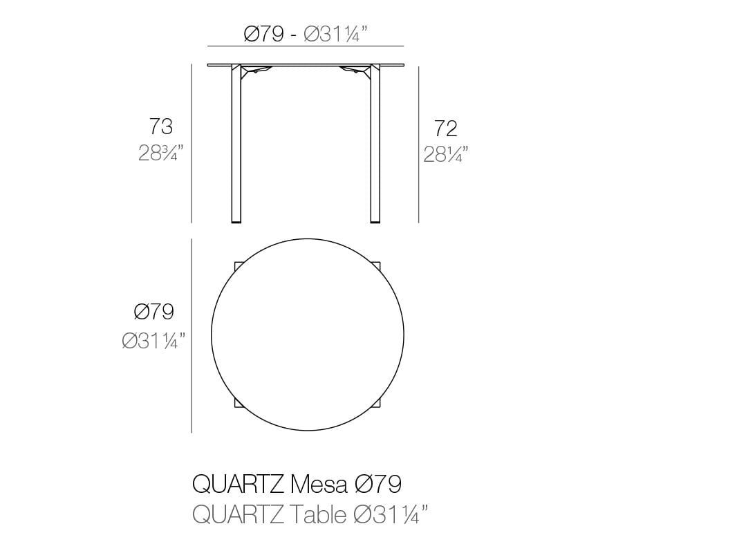 Полипропиленовый круглый садовый стол Vondom кварц ARCH-00022712 - Вид №2