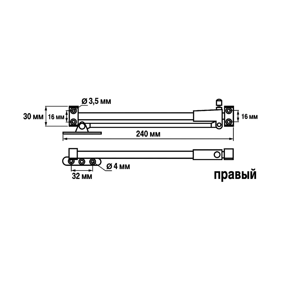 Кронштейн секретерный 0.2 мм серый серый Santreyd STLM-2162653 - Вид №3