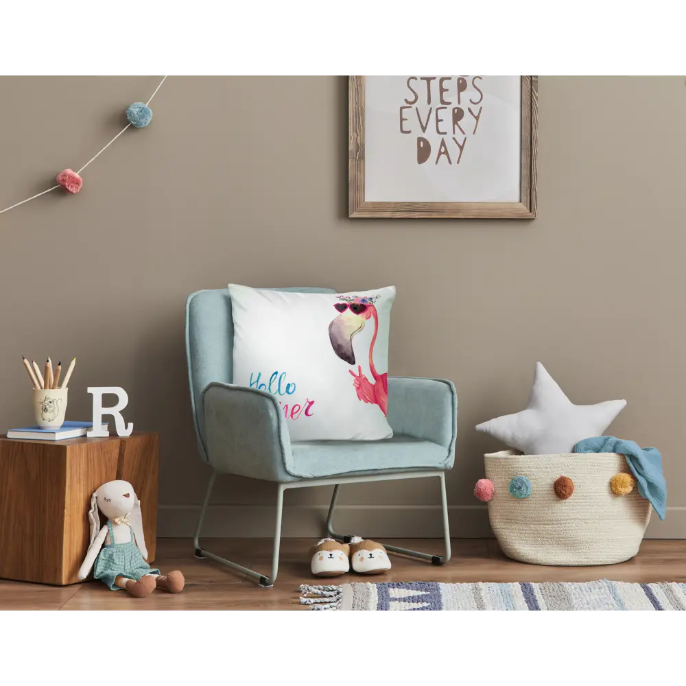 Подушка Seasons Фламинго 40x40 см бархат цвет белый STLM-2021909 - Вид №4