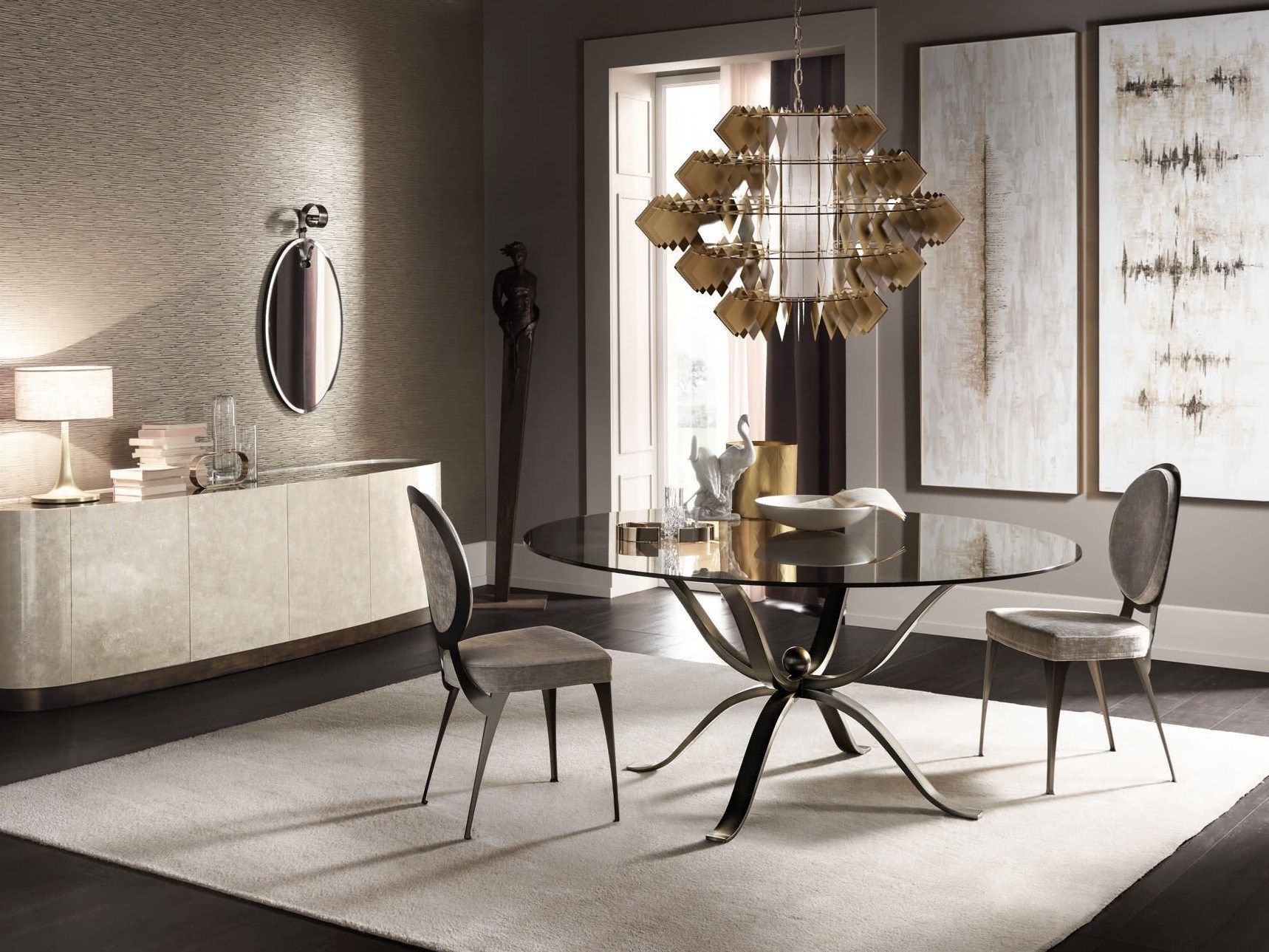 Круглый стеклянный стол Cantori ATLANTE ARCH-00004133 - Вид №1