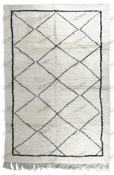 AFOLKI Прямоугольный шерстяной коврик с геометрическими мотивами Beni ourain Taa1109be