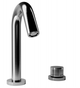 71502 Смеситель для раковины из матовой стали 316 на 2 отверстия с традиционным картриджем. Bongio Time2020 T&Lever