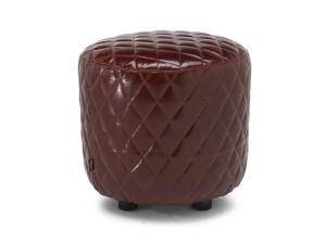 Круглый пуф из кожи