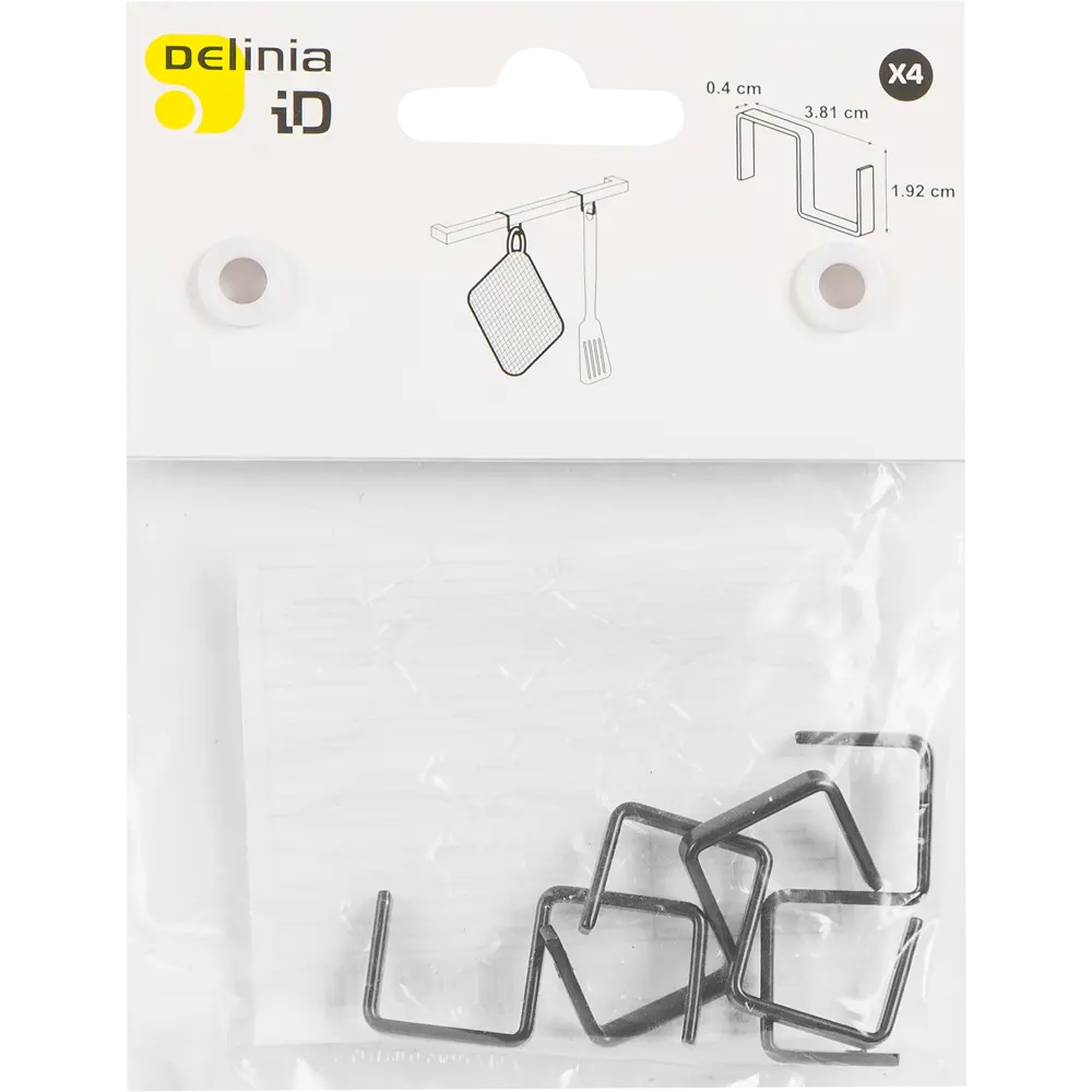 Набор крючков тонких Delinia ID 3.6x1.9 см сталь цвет чёрный 4 шт STLM-2146893 - Вид №3