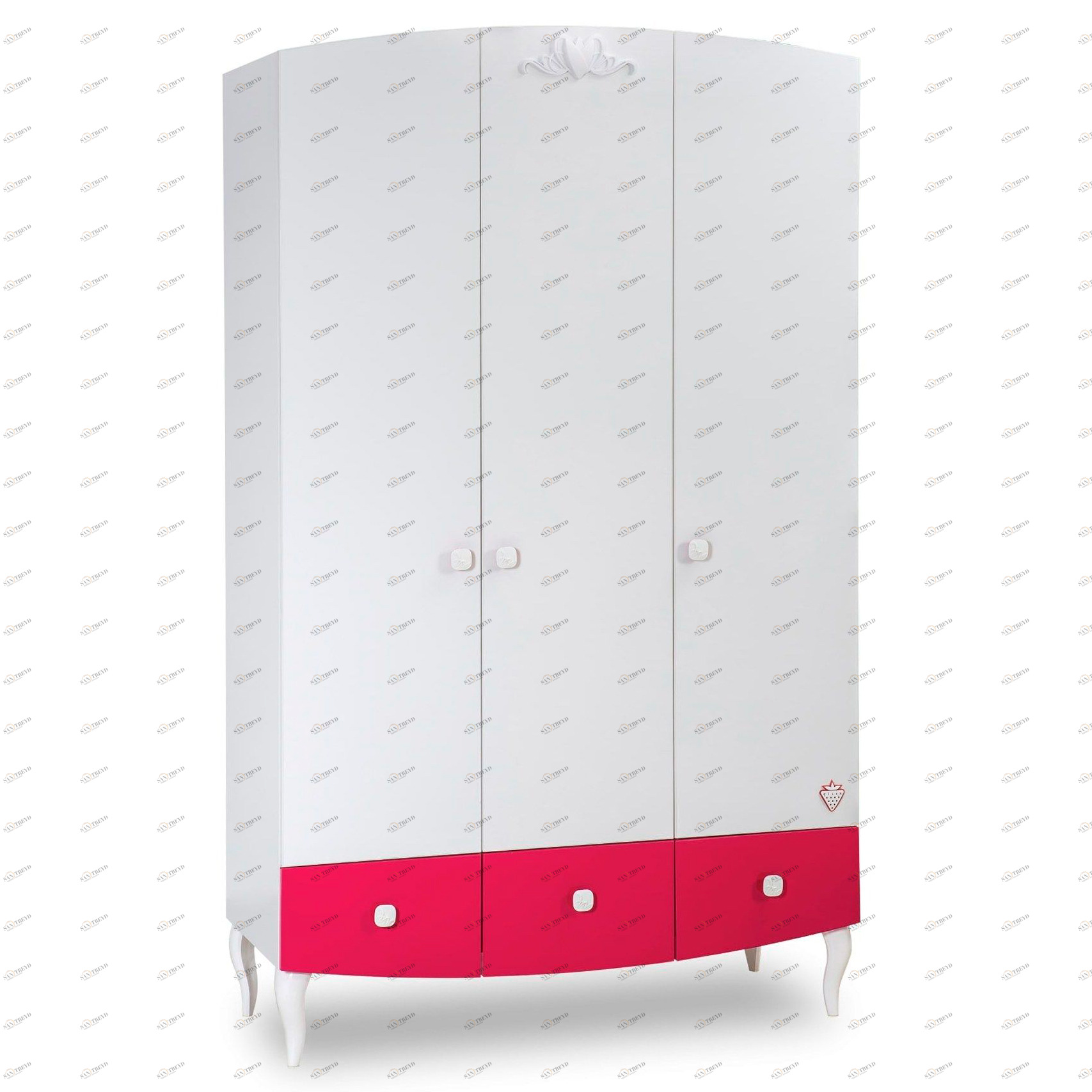 Шкаф трехстворчатый белый с ящиками Yakut CILEK YAKUT 00-3832578 Белый Santreyd 