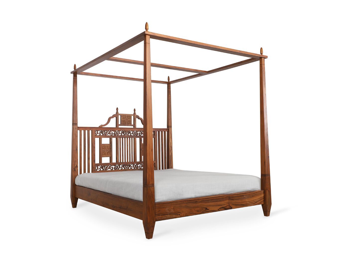 Двуспальная кровать из тикового дерева с балдахином Alankaram KINGI ARCH-00149646 - Вид №1