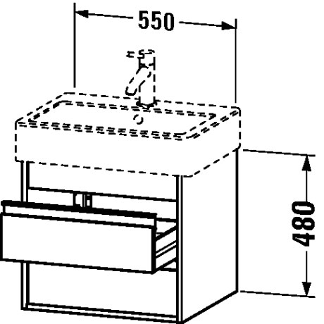 KT663605151 Ketho Тумбочка подвесная Сосна коричневая, декор Duravit - Вид №1