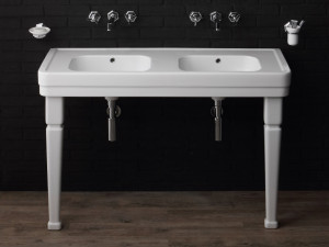 Керамическая двойная консольная раковина