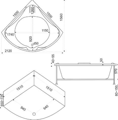 ВГ00086 Ванна Bas Ирис Santreyd - Вид №1