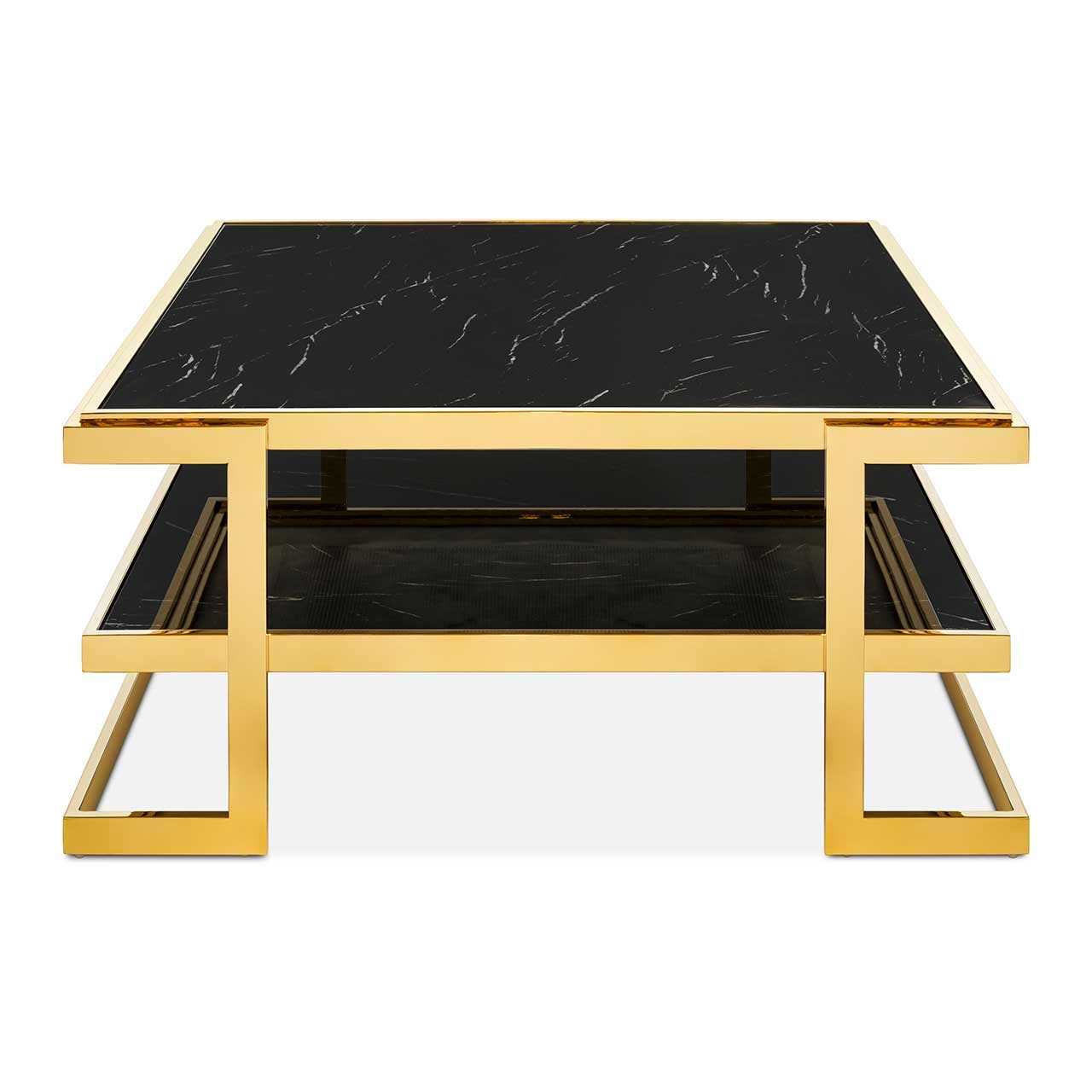 450285-18 ABHIKA КОФЕЙНЫЙ СТОЛ CROWNE MAR H46 100X100 WHITE/GOLD  - Вид №3