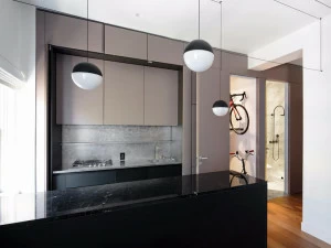 TM Italia Cucine Скрытая кухня из стали и камня с полуостровом T45