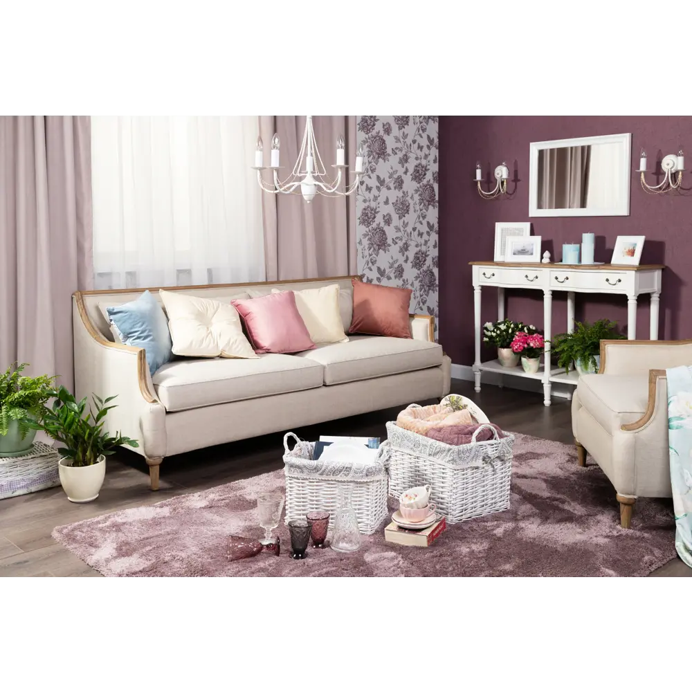 Подушка с пуговицей Бархат 43x43 см цвет кремовый LINEN WAY STLM-2091188 - Вид №8