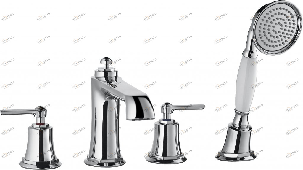 Смеситель на борт ванны с ручным выдвижным душем CEZARES LIBERTY-F-BVD4-01