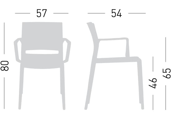Штабелируемый стул из инженерного пластика с подлокотниками GABER Bakhita ARCH-00068158 - Вид №5