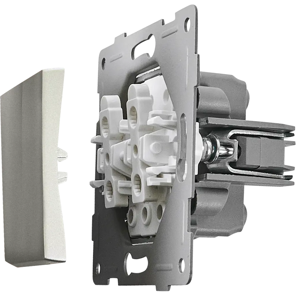 Проходной выключатель GUSI Electric Ugra 2-клавишный серебристый 87618446 STLM-1109923 - Вид №4