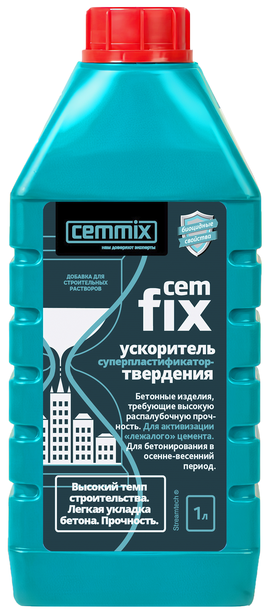 16718316 Ускоритель твердения CemFix 1 л STLM-0007139 CEMMIX 